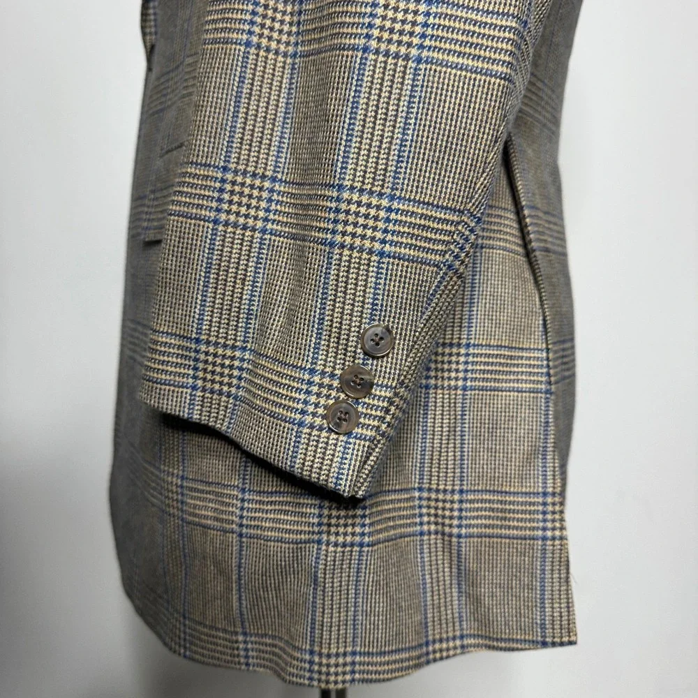 Samuelsohn‎ Super 100s Wool Plaid Blazer Jacket 42L SB Greenwhich